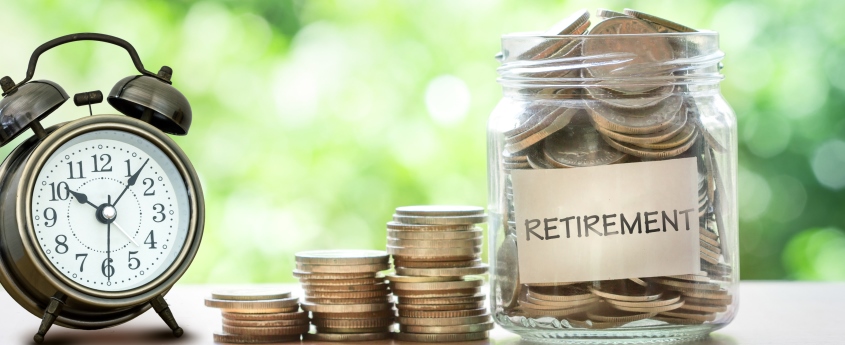 clock and retirement jar with coins_shutterstock_512665549 845x345